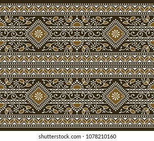 Seamless brown traditional indian border