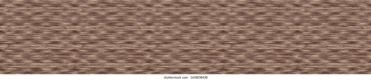Seamless brown variegated marl heather texture border background. Woven with blotched striped fabric style banner. Abstract camo vector pattern edge design. Mottled melange space dye ribbon trim
