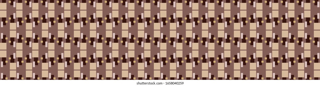 Patrón de borde geométrico de polígono vectorial de color marrón transparente. Fondo de banner estilo textura trenzado moderno de mediados del siglo. Vintage de los años 50 con un toque decorativo cálido. Guarnecido de cinta gráfica geo abstracta