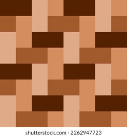 Seamless brown vector graphic of interlocking rectangles forming a pattern like a block paved driveway