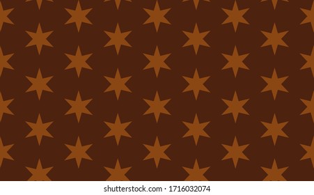 Seamless brown vintage magic hexagonal stars textile geometric pattern vector