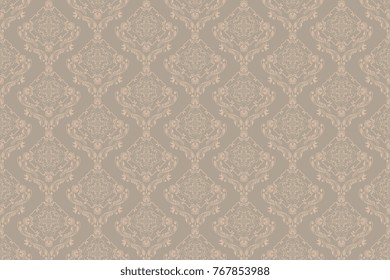 Seamless brown wallpaper pattern. Floral ornament on background. Contemporary pattern. Wallpaper pattern