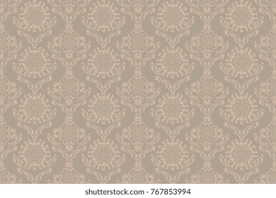 Seamless brown wallpaper pattern. Floral ornament on background. Contemporary pattern. Wallpaper pattern