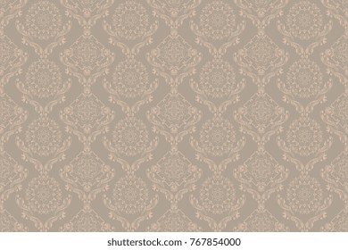 Seamless brown wallpaper pattern. Floral ornament on background. Contemporary pattern. Wallpaper pattern