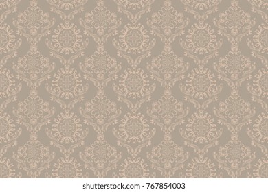 Seamless brown wallpaper pattern. Floral ornament on background. Contemporary pattern. Wallpaper pattern