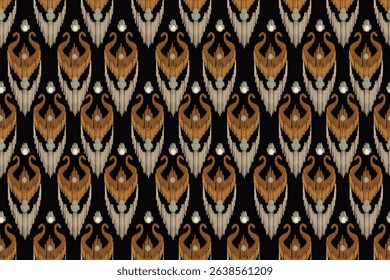Seamless brown white  Ikat pattern with soft textile texture. Traditional ethnic design with modern elegance, perfect for fabric, textile printing, fashion design, home decor, and digital backgrounds.