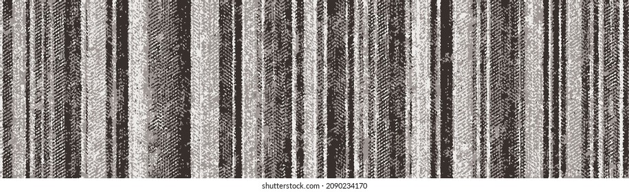 Seamless brown white tweed
 farmhouse style stripes texture. Woven linen cloth pattern background. Line striped closeup weave fabric for kitchen towel material. Pinstripe fiber jacket, bag table cloth