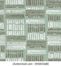 seamless brown and white vector retro negative pattern on green background