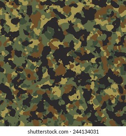 Seamless brown woodland camo texture vector