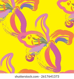Seamless brush flower, like fabric print. Suit for package design, wallpaper, fashion print, Housing wallpaper, arty-crafty. 
