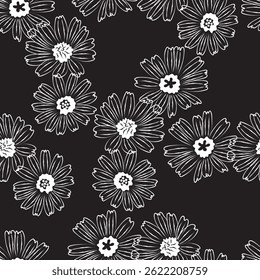 Seamless brush flower, like fabric print. Suit for package design, wallpaper, fashion print, Housing wallpaper, arty-crafty. 

