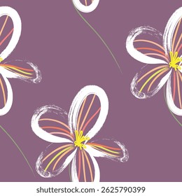 Seamless brush flower, like fabric print. Suit for package design, wallpaper, fashion print, Housing wallpaper, arty-crafty. 
