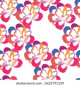 Seamless brush flower, like fabric print. Suit for package design, wallpaper, fashion print, Housing wallpaper, arty-crafty. 

