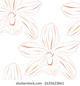 Seamless brush flower, like fabric print. Suit for package design, wallpaper, fashion print, Housing wallpaper, arty-crafty. 