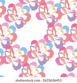 Seamless brush flower, like fabric print. Suit for package design, wallpaper, fashion print, Housing wallpaper, arty-crafty. 