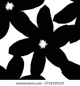 Seamless brush flower, like fabric print. Suit for package design, wallpaper, fashion print, Housing wallpaper, arty-crafty. 