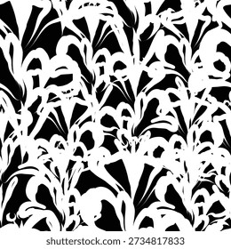 Seamless brush flower, like fabric print. Suit for package design, wallpaper, fashion print, Housing wallpaper, arty-crafty. 