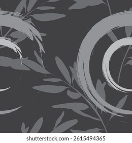 Seamless brush leaves, like fabric print. Suit for package design, wallpaper, fashion print, Housing wallpaper, arty-crafty. 
