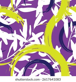 Seamless brush leaves, like fabric print. Suit for package design, wallpaper, fashion print, Housing wallpaper, arty-crafty. 
