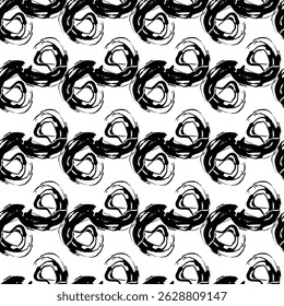 Seamless brush pattern in black and white, like fabric print. Suit for package design, wallpaper, fashion print, Housing wallpaper, arty-crafty.