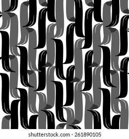 Seamless brush pen hand drawn doodle pattern. Vector background grunge texture