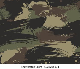 Seamless Brush Stroke Camouflage Pattern