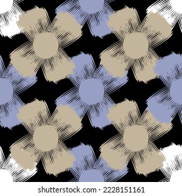 Seamless  brush stroke as  floral pattern. Suit for ornament, decoration, textile, graphic wallpaper.
