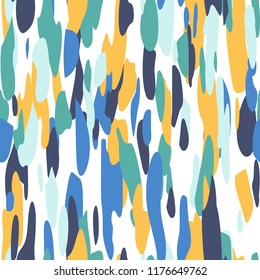 Seamless brush stroke pattern. Vector background with colorful paint. Template for wrapping paper, wallpaper, textile, card