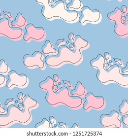 Seamless brush stroke pattern. Vector background with colorful paint. Template for wrapping paper, wallpaper, textile, card