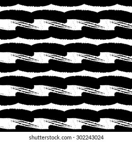 Seamless brush strokes pattern. Hand painted lines with the rough edges. Vector illustration. Pattern in the swatches panel.
