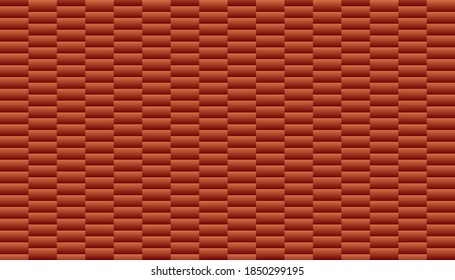 Seamless brushed aluminum of red colors texture. Metal brick abstract scale pattern. Roof tiles for virtual background, online conferences, online transmissions design vector illustration