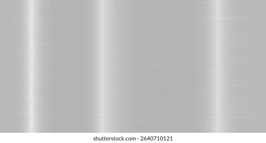 Seamless brushed metal texture. Vector steel background with scratches.