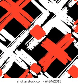 Seamless brushpen doodle pattern grunge texture.Trendy modern ink artistic design with authentic and unique scrapes, watercolor blotted background for a logo, cards, invitations, posters, banners.