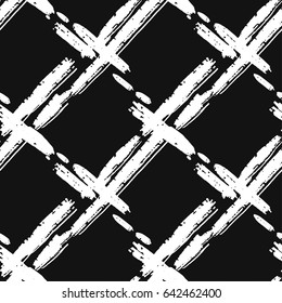 Seamless brushpen doodle pattern grunge texture.Trendy modern ink artistic design with authentic and unique scrapes, watercolor blotted background for a logo, cards, invitations, posters, banners.