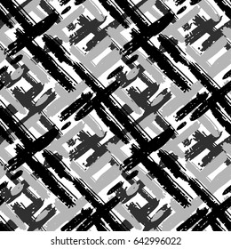 Seamless brushpen doodle pattern grunge texture.Trendy modern ink artistic design with authentic and unique scrapes, watercolor blotted background for a logo, cards, invitations, posters, banners.