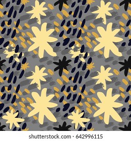 Seamless brushpen doodle pattern grunge texture.Trendy modern ink artistic design with authentic and unique scrapes, watercolor blotted background for a logo, cards, invitations, posters, banners.