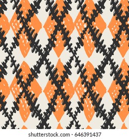 Seamless brushpen doodle pattern grunge texture.Trendy modern ink artistic design with authentic and unique scrapes, watercolor blotted background for a logo, cards, invitations, posters, banners.