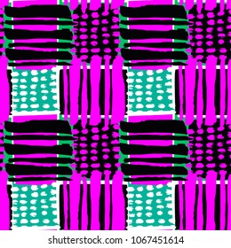 Seamless brushpen textile doodle pattern grunge texture.Trendy modern ink artistic design with authentic,unique scrapes, watercolor blotted background for a logo, cards, invitations, posters, banners.