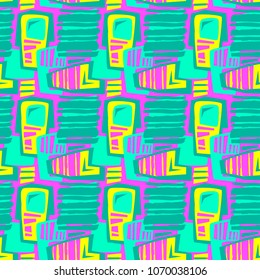 Seamless brushpen textile doodle pattern grunge texture.Trendy modern ink artistic design with authentic,unique scrapes, watercolor blotted background for a logo, cards, invitations, posters, banners.