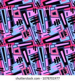 Seamless brushpen textile doodle pattern grunge texture.Trendy modern ink artistic design with authentic,unique scrapes, watercolor blotted background for a logo, cards, invitations, posters, banners.