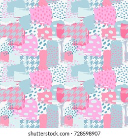 Seamless brushpen textile doodle pattern grunge texture.Trendy modern ink artistic design with authentic,unique scrapes, watercolor blotted background for a logo, cards, invitations, posters, banners.