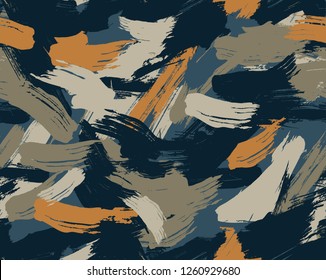 Seamless Brushstroke Camouflage Pattern