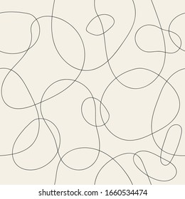 Seamless bubble doodle pattern. Linear trendy geometric background. Abctract vector texture