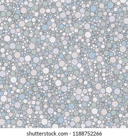 Seamless bubbles pattern: grey doodle circles on white