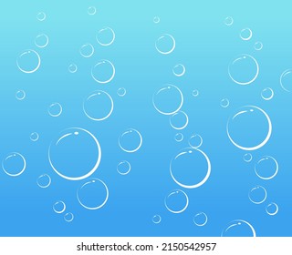 Seamless bubbles. Underwater sparkling oxygen. Soap bubbles Vector illustration
