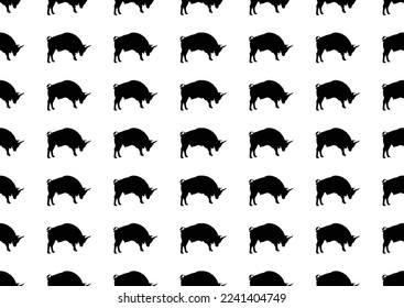 seamless bull as a pattern Isolated bull animal design. high quality bull detailed animal silhouette