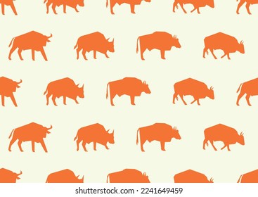 seamless bull as a pattern Isolated bull animal design. high quality bull detailed animal silhouette