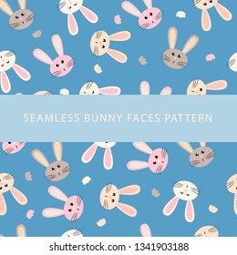 Seamless Bunny Faces Pattern