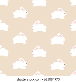 Seamless bunny pattern on white background