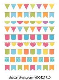 Seamless bunting for decoration of invitations, greeting cards etc, bunting flags, vector eps10 illustration